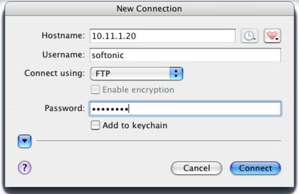 setup an ftp connection on fetch for mac